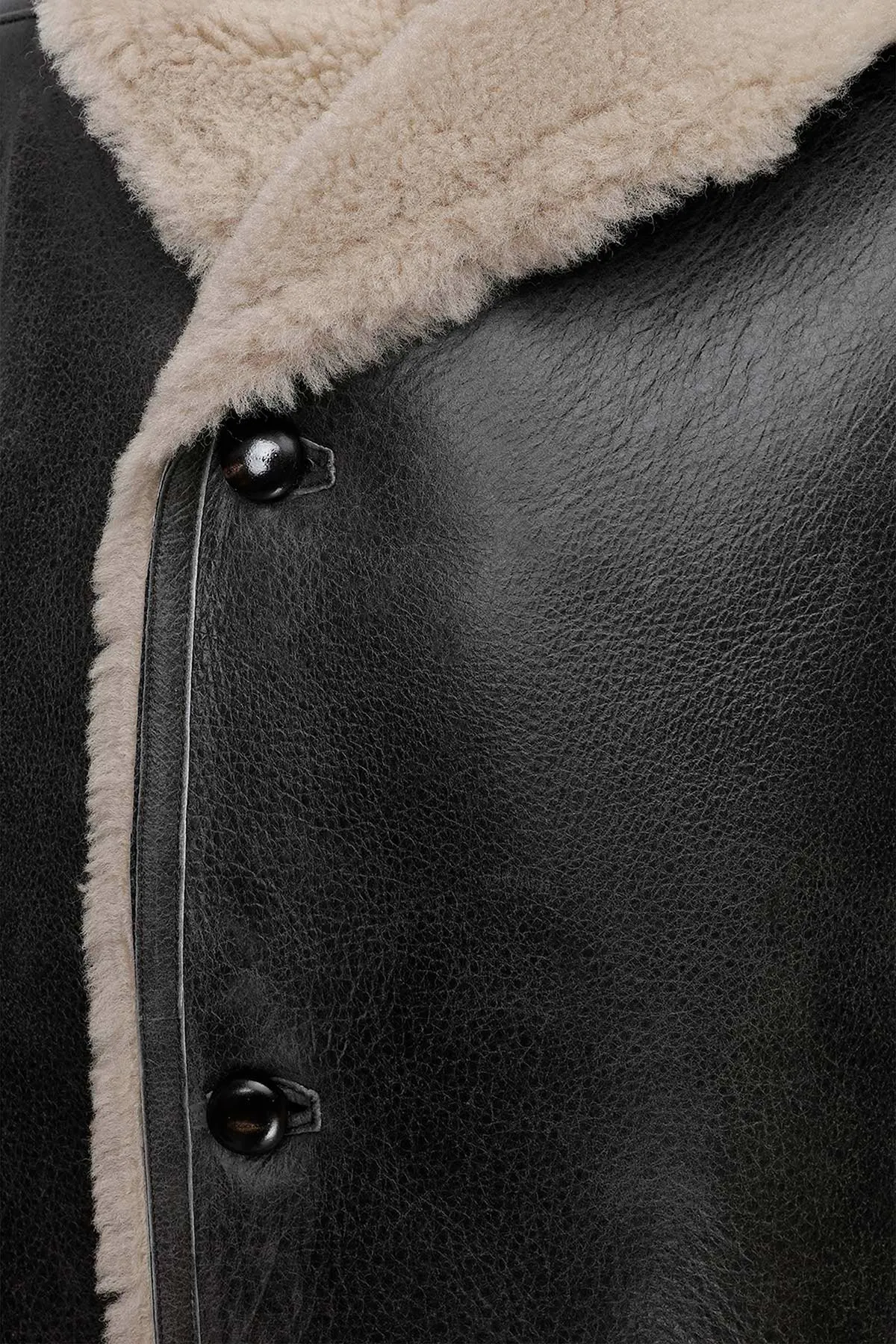 Aiden - Anthracite Shearling Coat