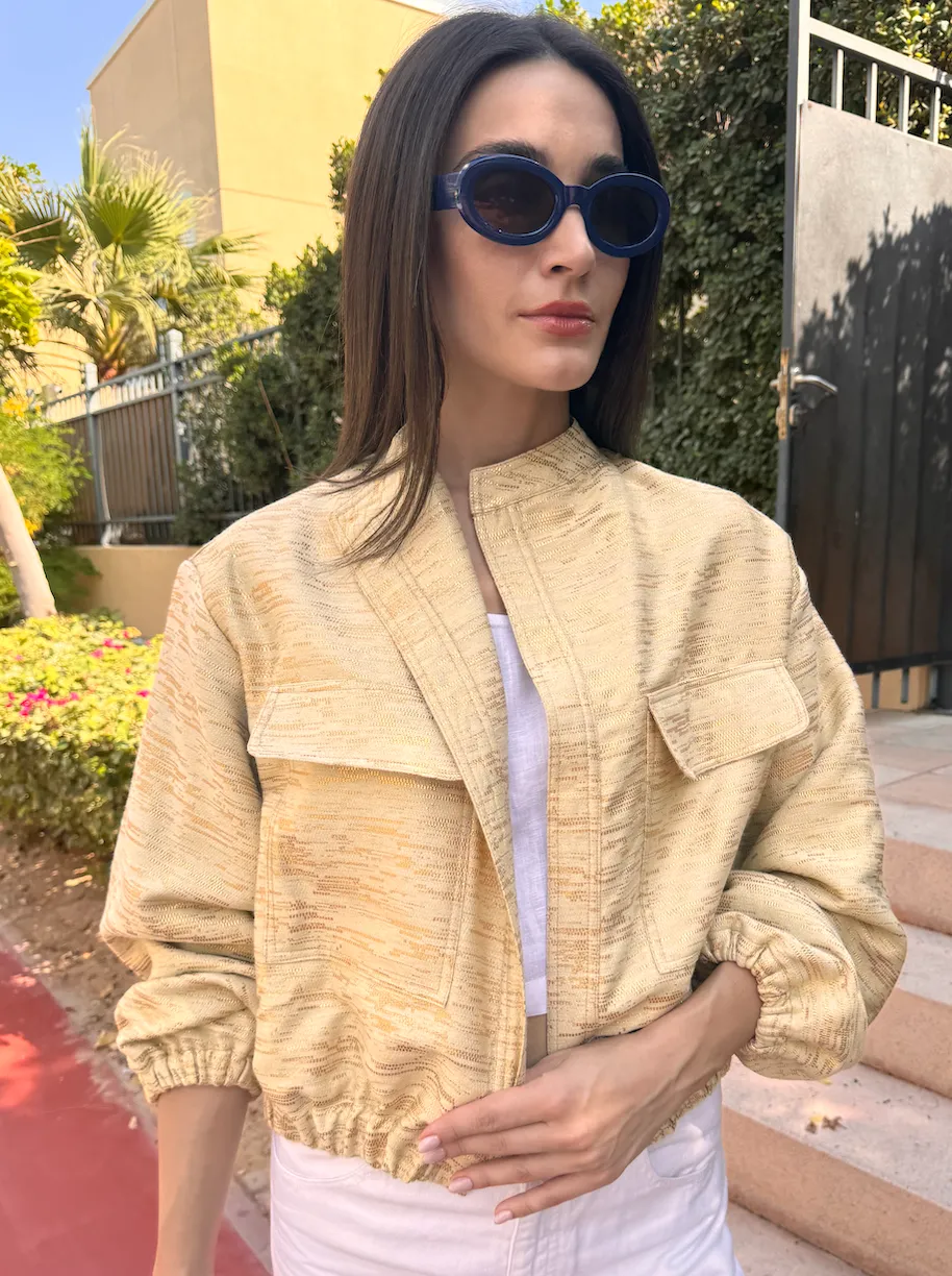 BOMBER Metallic Jacket Gold