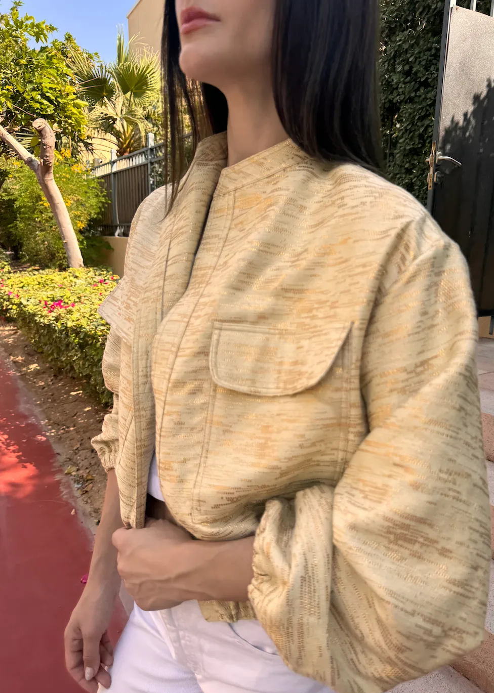 BOMBER Metallic Jacket Gold