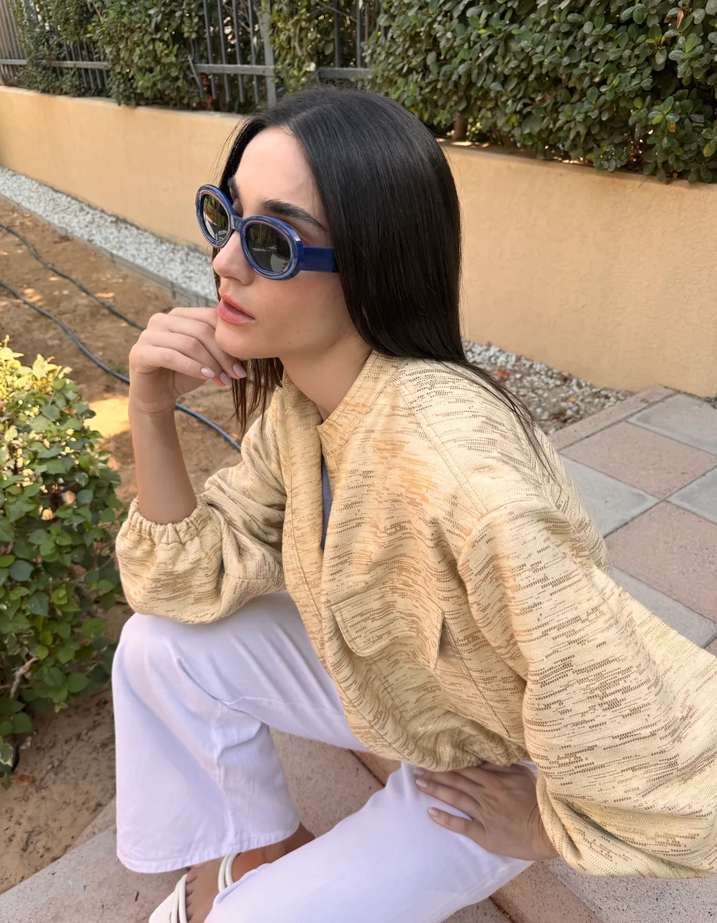 BOMBER Metallic Jacket Gold
