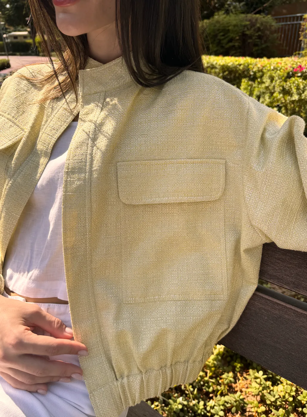 BOMBER Metallic Jacket Yellow