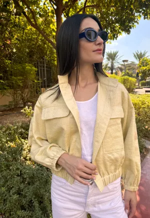 BOMBER Metallic Jacket Yellow