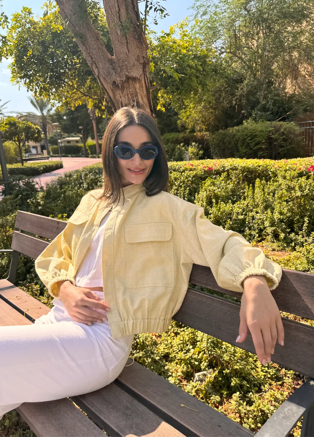 BOMBER Metallic Jacket Yellow