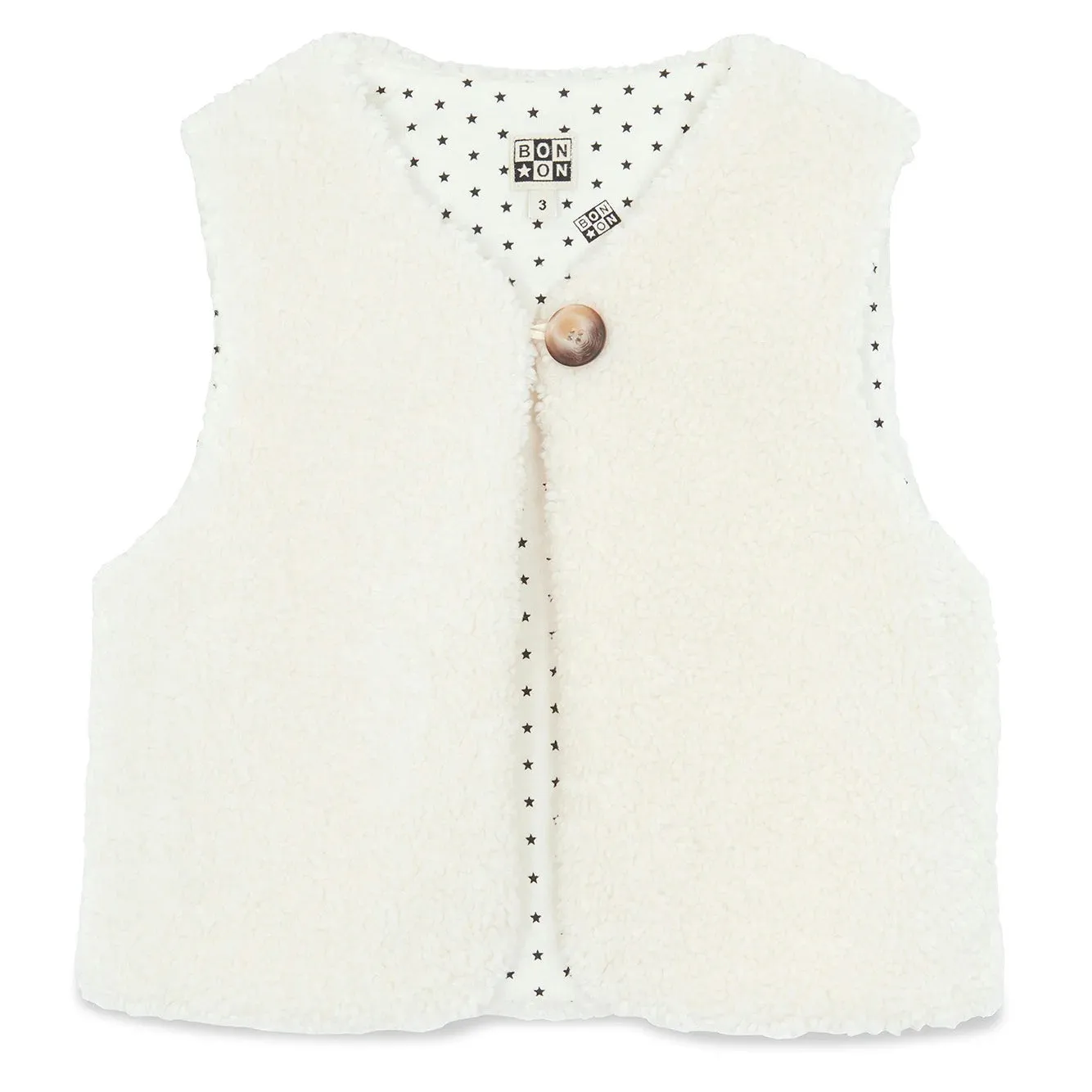 BONTON Pabeti Fleece Baby Vest, White