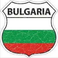 Bulgaria Flag Highway Shield Novelty Metal Magnet HSM-198