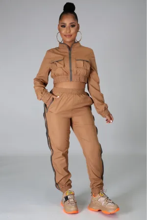 Carson Two Piece Jogging Set -Camel