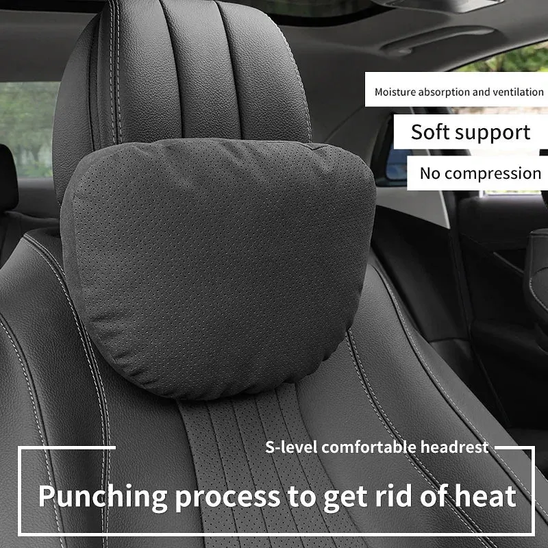 Color: WHITE - Top Quality Car Headrest Neck Support Seat Soft