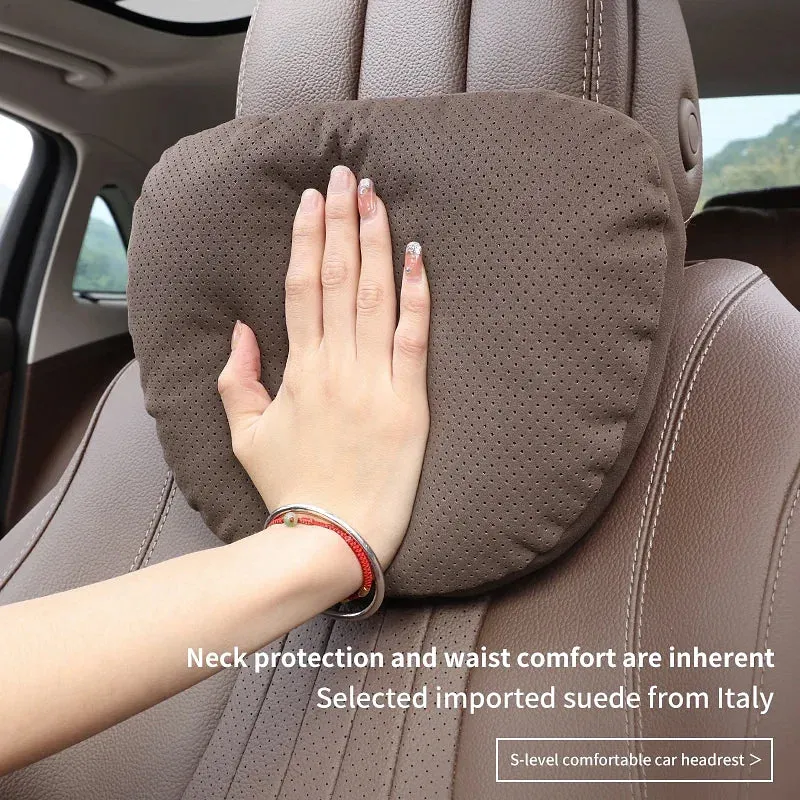 Color: WHITE - Top Quality Car Headrest Neck Support Seat Soft