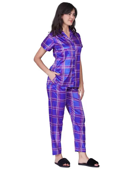 COMBO OF 2 Night Wear Satin Blue Grey Color suits