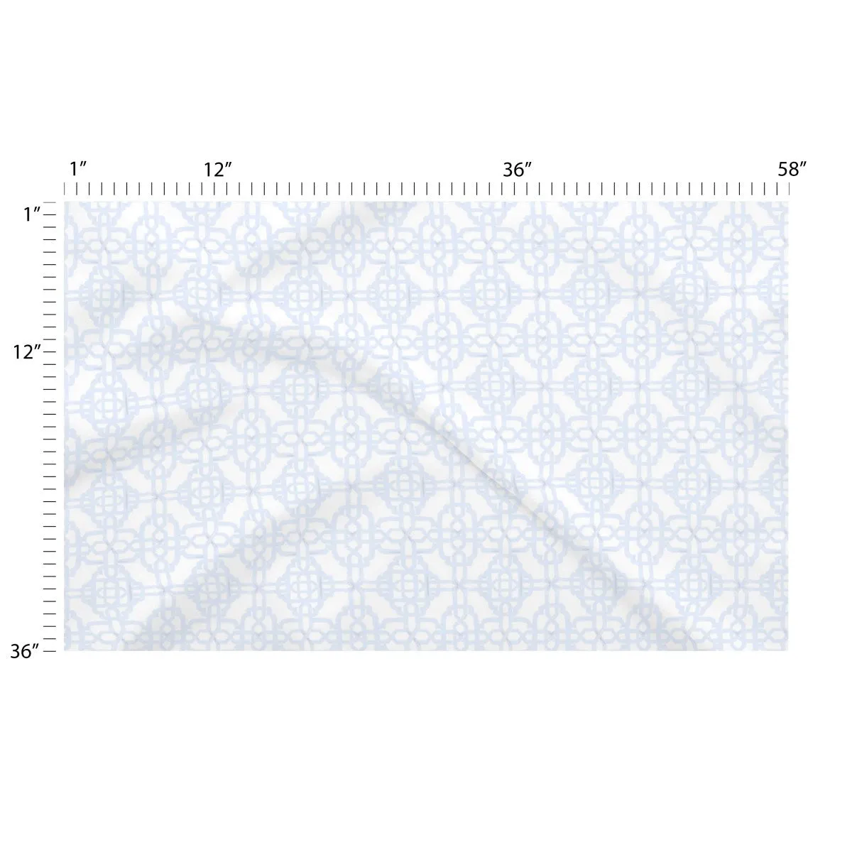 french blue trellis - Natural Fiber Fabric Sample - 9" x Full Width