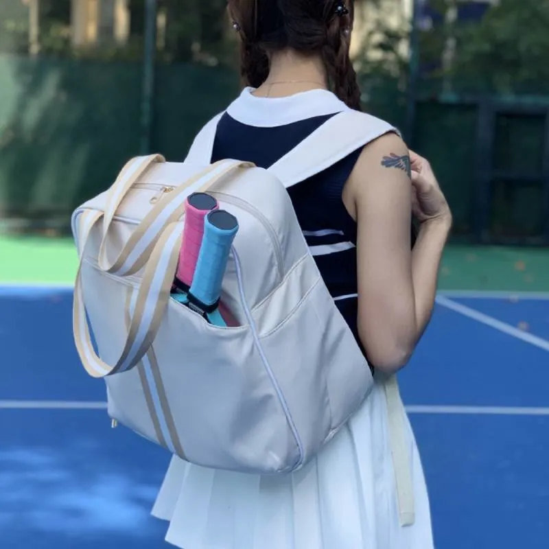 Functional Pickleball Shoulder Bag Convertible Backpack with Shoes Compartment