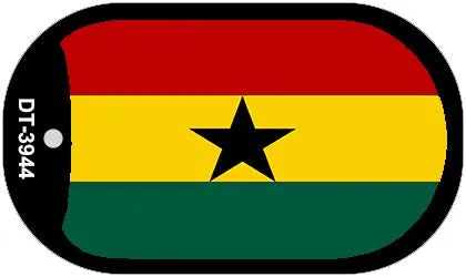 Ghana Flag Scroll Metal Novelty Dog Tag Necklace DT-3944