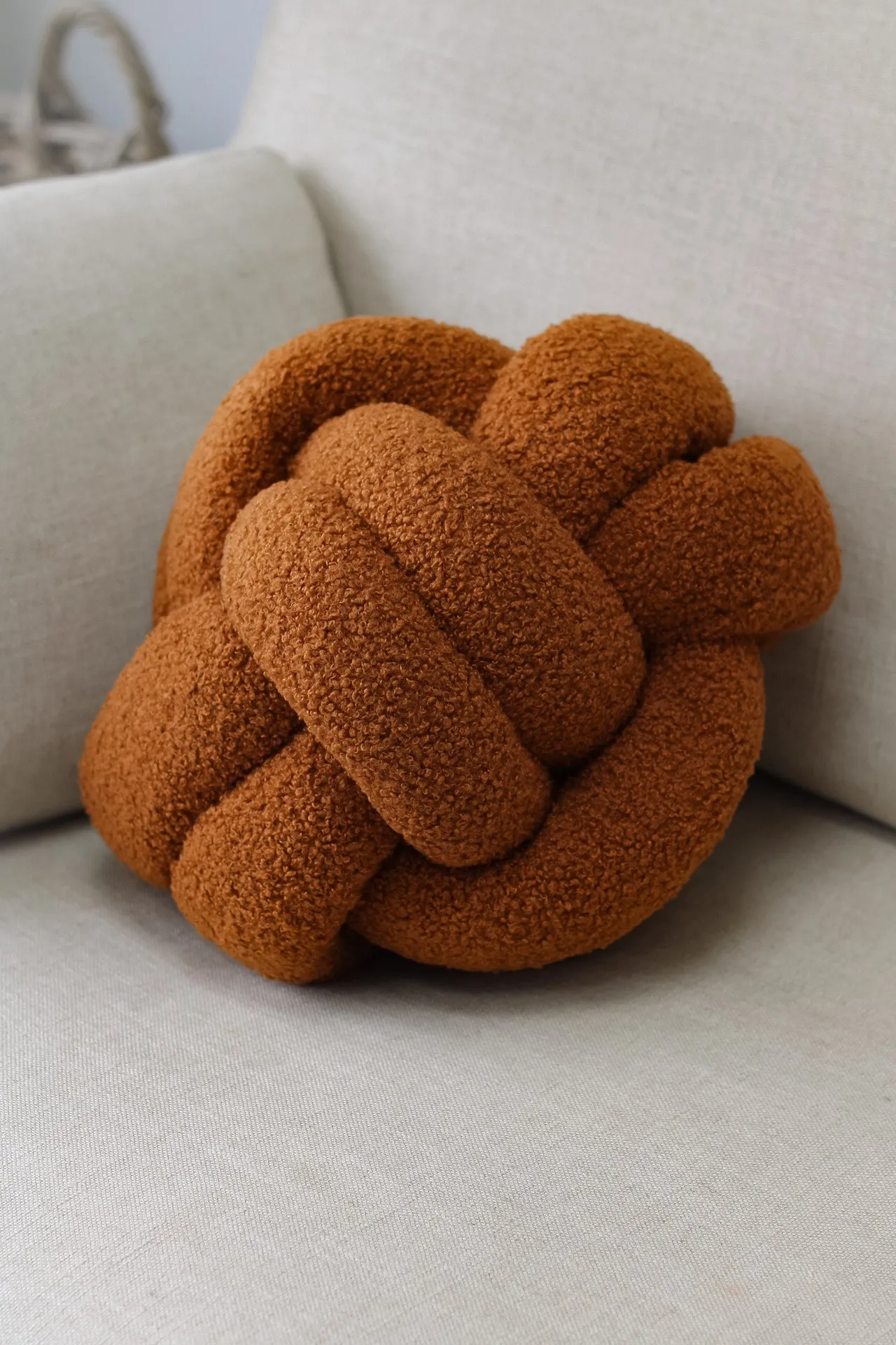 Ginger Boucle Knot Cushion