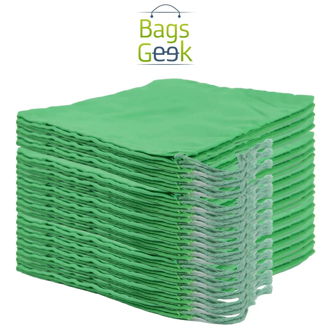 Green Colored Drawstring Bags