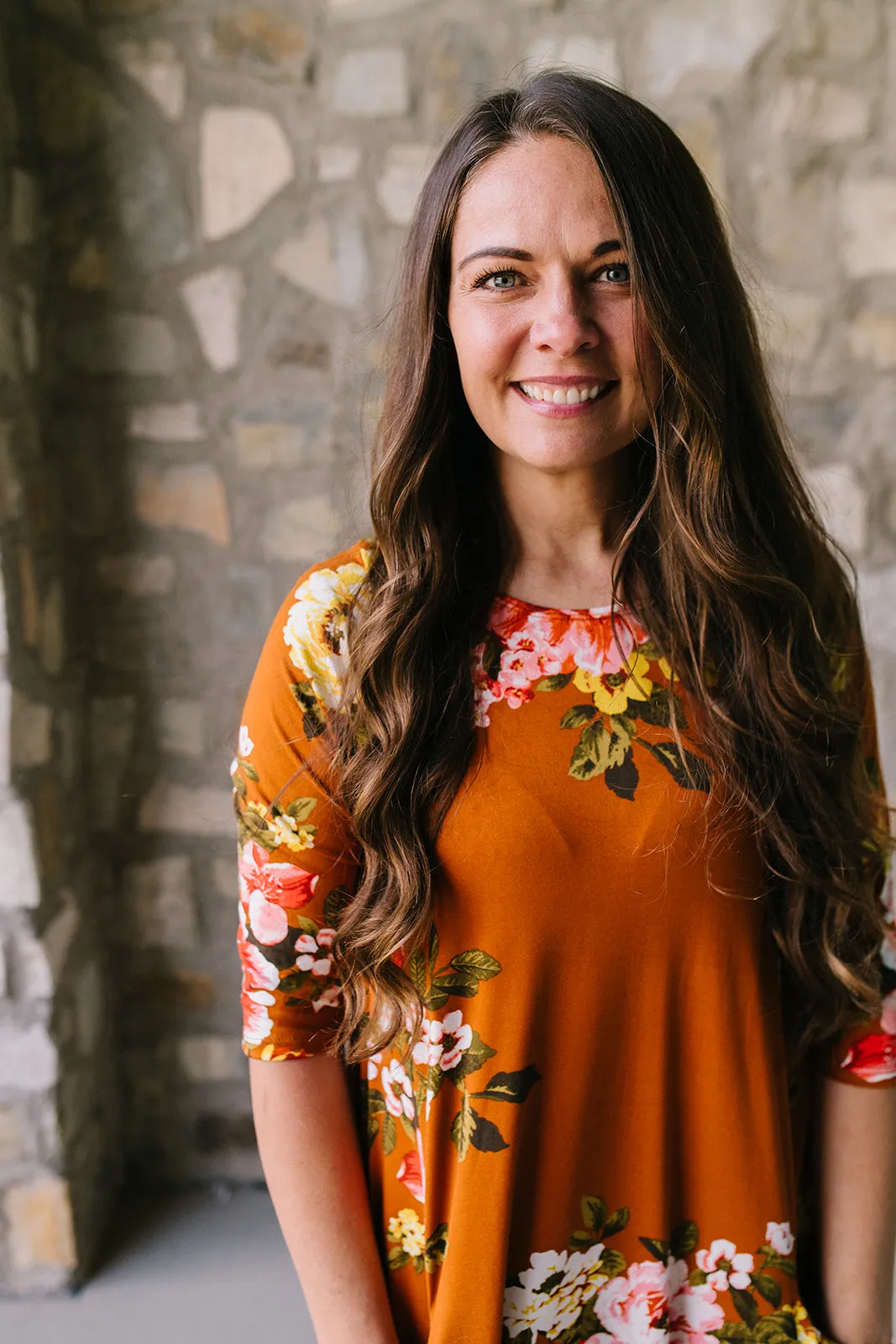 Jessi Dress Rust Floral