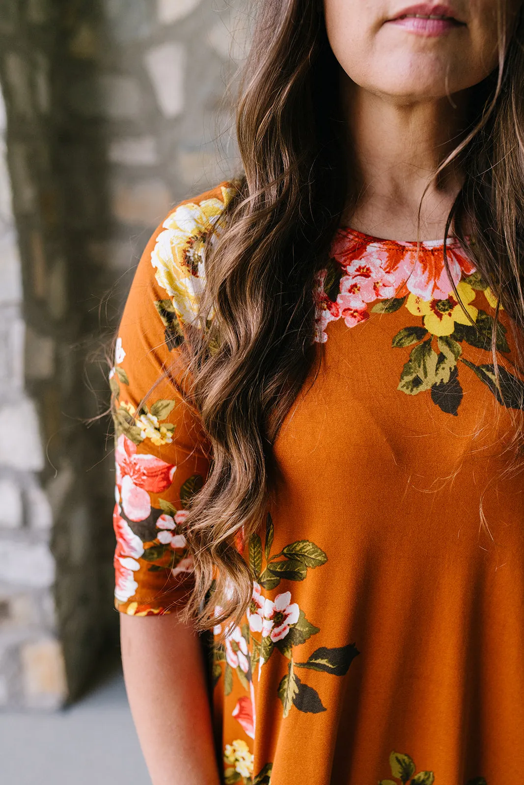 Jessi Dress Rust Floral