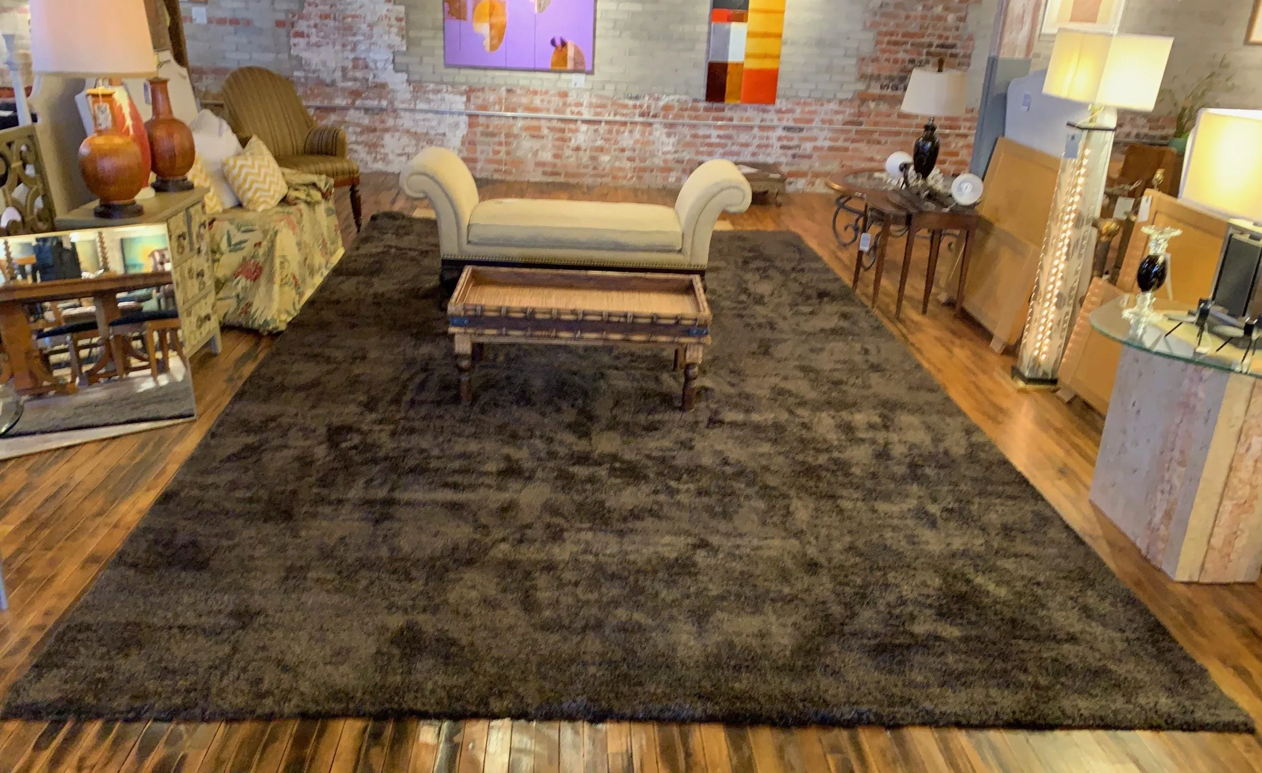 Large Area Rug, Brown, Natural Fiber