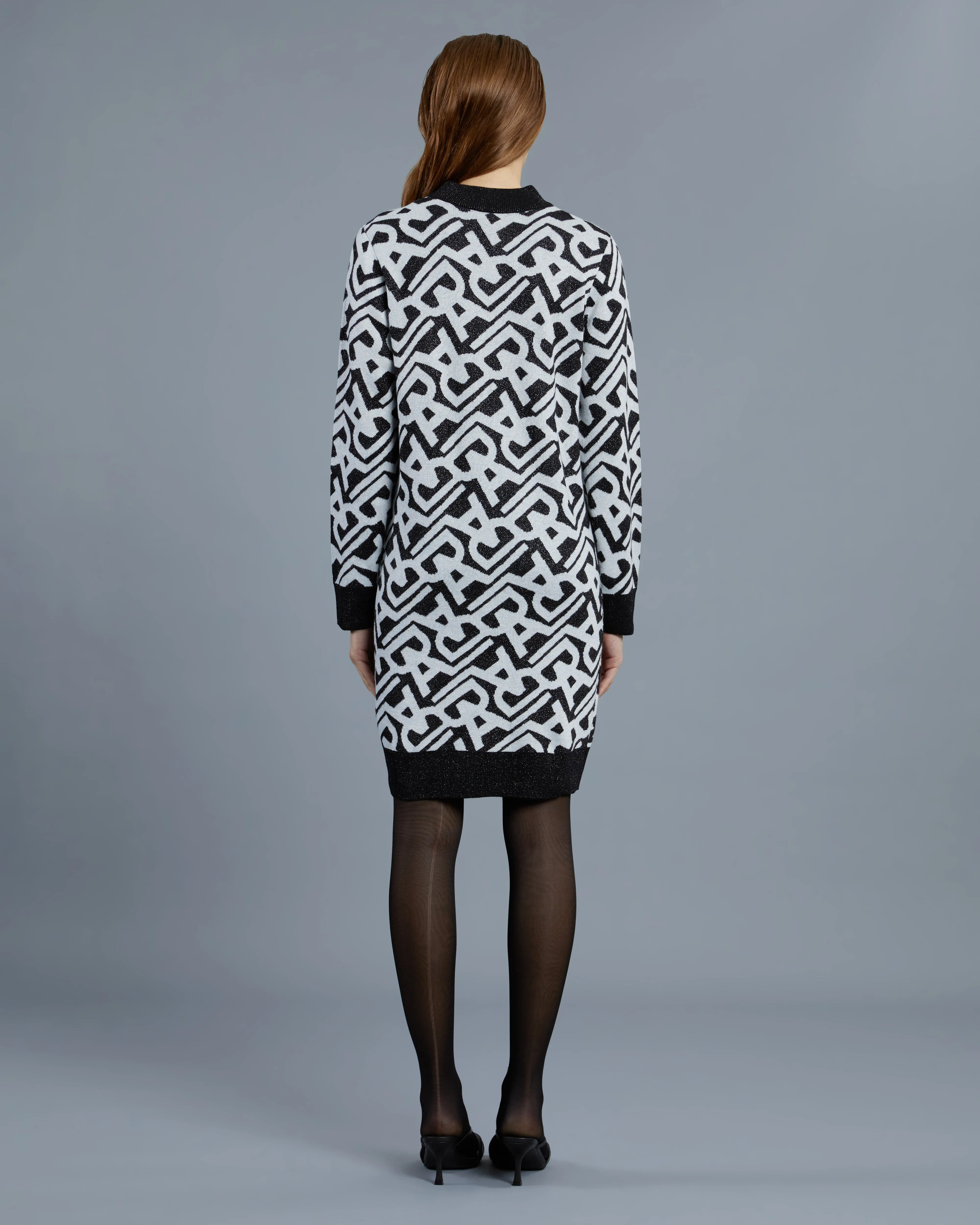 Metallic Patterned Knit Dress