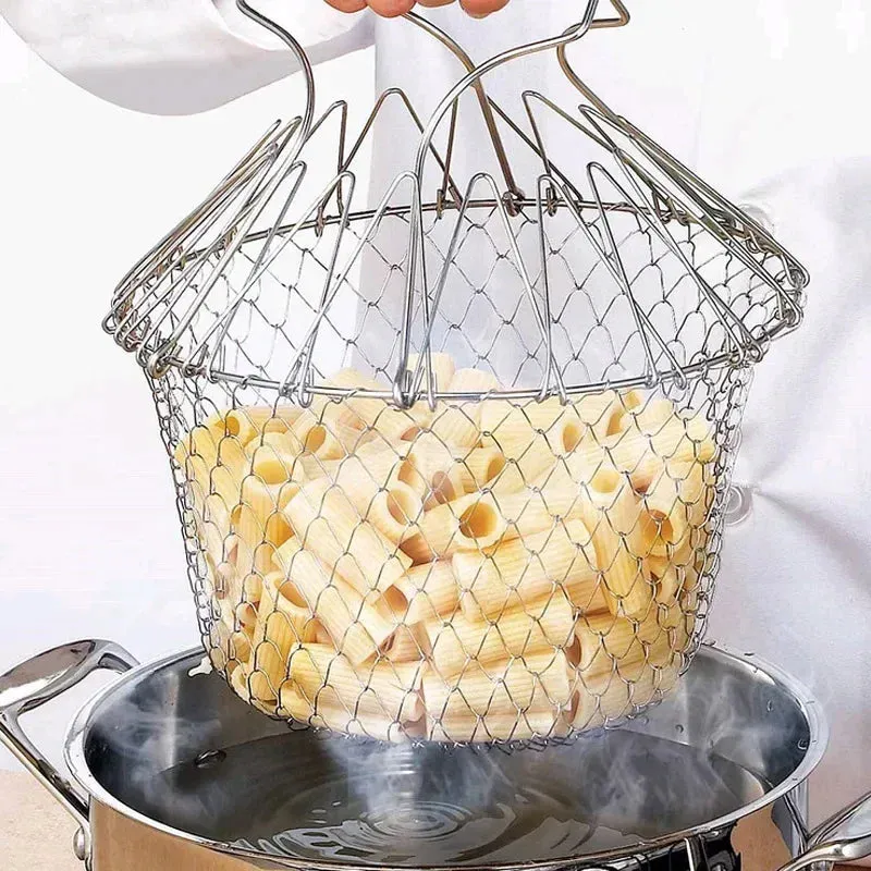 Multi-Functional Foldable Frying Basket for Kitchen