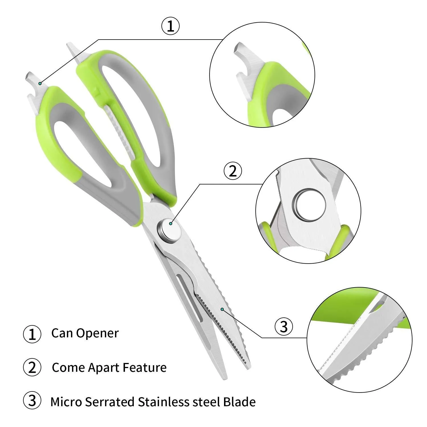 Multi-functional Kitchen Shears With Magnetic Holder