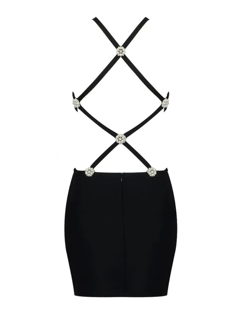 Sexy Backless Bandage Little Black Dress