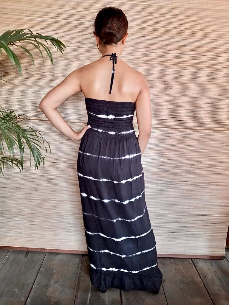 SEXY BOHO DRESS Tie Dye Black/ White