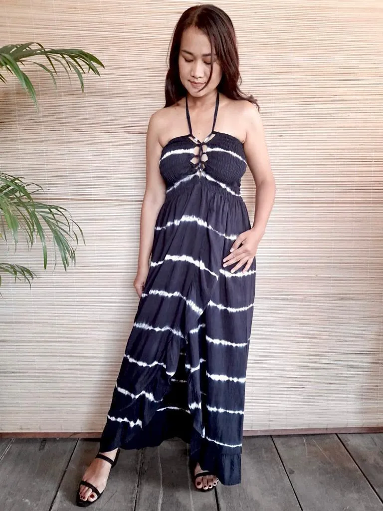 SEXY BOHO DRESS Tie Dye Black/ White